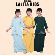 KURUNG LALITA KIDS Baju Kurung Moden Muslimah Kanak2 Perempuan Raya 2022 Baju Budak Sulam Tenun Mura