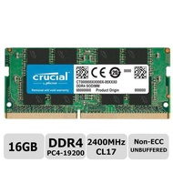 Crucial 16GB DDR4เดี่ยว2400 MT/S (PC4-19200) DR X8หน่วยความจำ260-Pin ของ SODIMM-CT16G4SFD824A