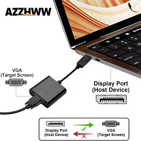 DisplayPort to VGA Converter HD 1080p DP to VGA Adapter (Male to Female) For Computer Desktop Laptop