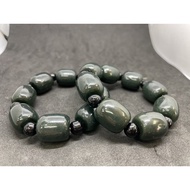 D6058 Natural Hetian Sapphire/Barrel Bead Type Old Walking Bracelet
