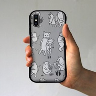 Grip iPhone 手機殼 Cat and Blue Frog's Friends灰