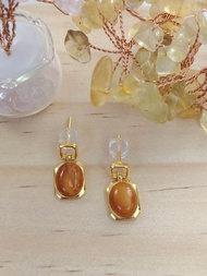Earing Silver Amber Beewax