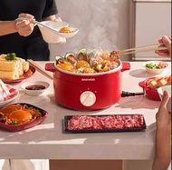 DAEWOO 家用多功能電煮鍋  料理一體式 火鍋+燜+炸+炒+煮+煎  2.6L 1200W (全新 只此一件)