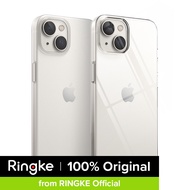 Ringke สามารถใส่ได้กับ iPhone แบบบางเฉียบ14 Plusเคสทนต่อการขีดข่วนใสบางเฉียบฝาปิดมีสายรัดข้อมือผิว0.