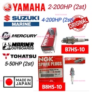 ORIGINAL JAPAN NGK spark plug (B7HS-10/B8HS-10) for YAMAHA / SUZUKI / MERCURY / TOHATSU Outboard