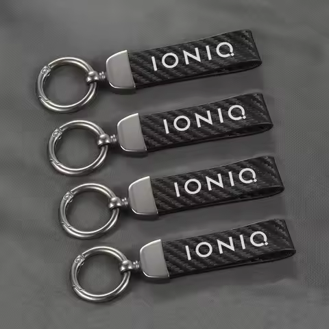 For Hyundai IONIQ 5 6 7 Auto Key Accessories Carbon Fiber Pattern Auto Key Holder Car Keychain Creat