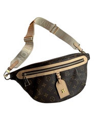 Louis Vuitton High Rise 老花胸包(M46784/棕/老花/米色背帶/胸包/側背包/腰包/平行輸入