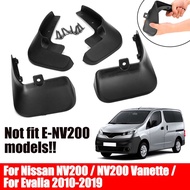 4Pcs Flexible Mud Flaps Splash Guards Mudguards Front Rear For Nissan NV200 Vanette Evalia 2010-2019