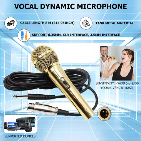 Karaoke Microphone Handheld Professional Wired Dynamic Microphone Clear Voice Mic for Karaoke Part V
