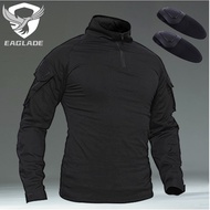 Eaglade Tactical Frog Long Shirt In Black Stretchable Protect Elbow YDJX-G2-HXLT