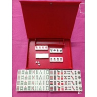 JASMINE 3 or 4 Player Red Medium Travel Mahjong Set (1.8 x 2.5 cm) (160 pieces with Dice but without