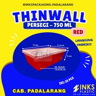 MERAH THINWALL RECTANGLE 750 RED RECTANGLEML 750ML Food Storage Container