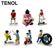 [TENOL] 1/64 Miniature Figure Painted Kids Figure Model Mini People Figurine for Diorama