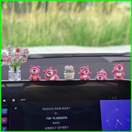 BH2 Cute Lotso Car Ornament Strawberry Bear Gypsophila Tulip Begonia Flower Figure Dolls Gift For Gi