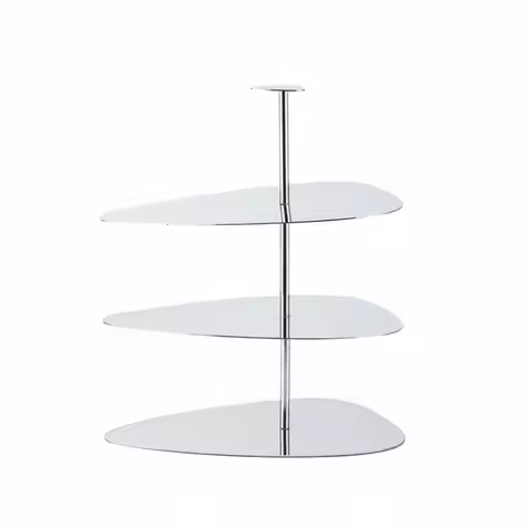 Three-Tier Dessert Stand Rounded Trays 3 Tier Serving Tray Easy to Clean