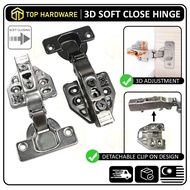 TOP🇲🇾 3D Clip On 5/8" Heavy Duty Hydraulic Kitchen Cabinet Furniture Soft Close Adjustable Hinge War