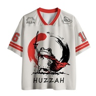 Unisex 3D Print Cute Huzzah Frog V-neck Mesh T-shirt Breathable Short Sleeve Summer Kawaii Casual St