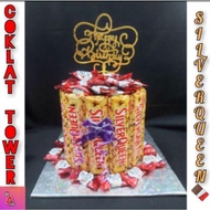 SNACK TOWER BIRTHDAY / TOWER COKLAT / SILVERQUEEN TOWER / COKLAT