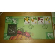1998 Royal Selangor Pewter Premier Stamp FDC Rare Fruits Buah Nadir