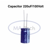 220uf 100V AISHI Capacitor 220uf100v 100v220uf Leg Spacing 5.0 Mm. Size 13x20mm