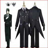 BH3 Black Butler Sebastian Michaelis Cosplay Coat Shirt Vest Trousers Costume Set Anime Uniform Hall