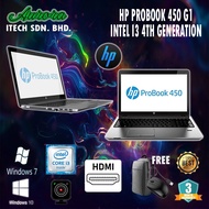 ( HP INTEL I34G LAPTOP ) Intel i3 4th gen HP ProBook 450 G1 Laptop / 4GB-8GB RAM/250GB HDD/120GB-480