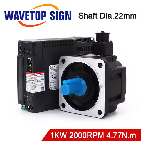 WaveTopSign Delta B3 1KW AC Servo Motor Kits 2000RPM 4.77N.m ASD-B3-1021-L + ECM-B3M-E21310RS1/SS1 R