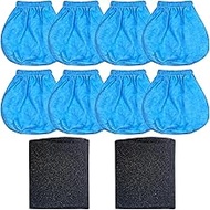 8 Pack VRC2 Cloth Filters & 2 Pcs VFF21 Foam Filter Kit Compatible with Vacmaster 1.5 to 3.2 Gallon 