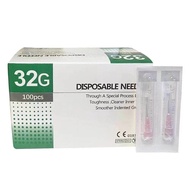 50 100pcs Sterile 32G4mm 32G13mm 34G1.5mm 34G2.5mm 34G4mm hypodermic needle