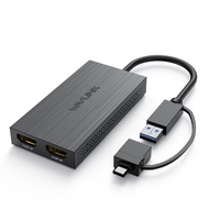 WAVLINK USB 3.0 or USB C to HDMI Adapter for Dual Monitors, Dual 1080p@60Hz Universal Video Graphics