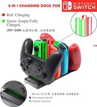 全新任天堂Switch Joy-Con Pro Controller 6合1手掣充電座 Brand New Nintendo Switch Joy-Con &amp; Pro Controller 6 in 1 Charging Dock