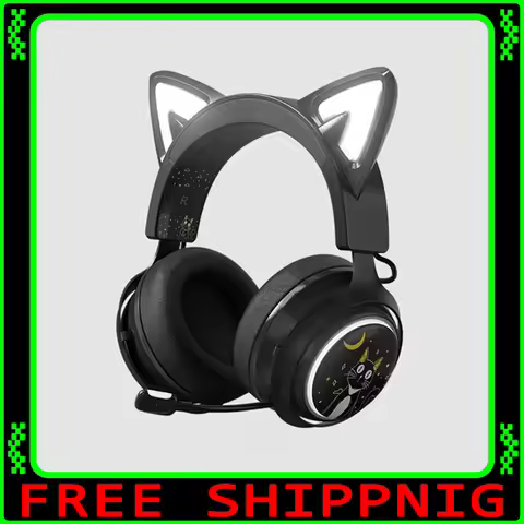 Somic GS510 Gamers Headphone With Microphone Cat Ears Rgb Light Colorful Cute Headset Noise Reductio