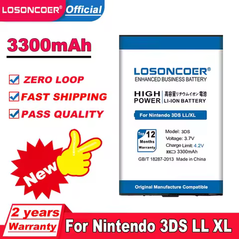 LOSONCOER 3300mAh GENCA-029 Battery For Nintendo 3DS LL for Nintendo 3DS XL Battery