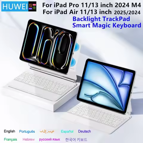 Backlit Magic Keyboard for iPad Pro 11 13 2024 M4 Case for iPad Air 11 13 Inch M2 Case iPad Air 11 1