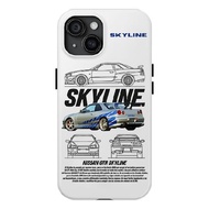Trendy Niche Sports Car Illustration Hard Case Suitable for iPhone 16 17 15 14 13 12 11 PRO MAX Anti