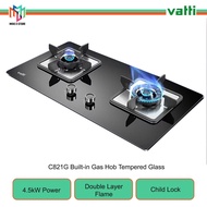 Vatti C821G Free Standing / Built-in Glass Gas Hob with Double Layer Flame 4.5kW