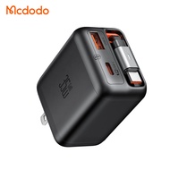 Mcdodo phích cắm chuẩn Mỹ Freego 35W Có Thể Thu Vào Cáp Gan Sạc 2 USB-C + 1 USB-A Cho MacBook iPad P