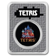 AFZA 2021 NIUE TETRIS 1 OZ 999 SILVER $2 COLORIZED ROUND COIN IN TEP