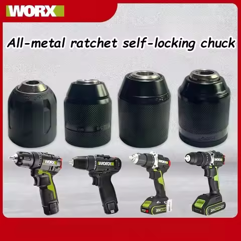 WORX 10mm Metal Keyless Chuck 3/8" Electric Drill Chuck for WORX WU135/WU131X Self-Locking Anti-Loos