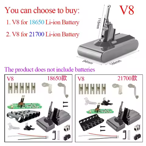 Li-ion Battery Plastic Case Charging Protection Circuit Board Box Shell For Dyson V8 21.6V Absolute 