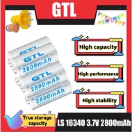 100% Original Lithium Li-ion16340 Battery GTL 3.7V 2800mAh Rechargeable Battery CR123A 3.7V 2800mAh