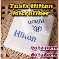 Tuala Mikro Fiber Hilton 2 Saiz Lembut, Menyerap Cepat, Tahan Lama TUALA MANDI BATH TOWEL HOTEL DAN 