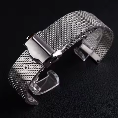 Universal Steel Buckle Stainless Chain 20mm For Omega Strap Seamaster Diver 300 Watch Band Milanese 