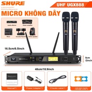 Micro Không Dây Shure UGX888 2 Anten Lọc ÂmChống Hú Rít Giọng Hát Trong TrẻoHỗ Trợ Hiển Thị LCDTầng