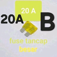 Large Plug-in Fuse 20A (Pius Fuse Flat Plug Fuse 20 A Ampere 12V 24V 36V 48V 58V Car Motorcycle Dc E