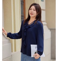 áo kiểu tay dài phối bèo trung niên bigsize - G14-1023