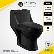 [Limit to 1 Unit Per Order] BANOVA One Piece ENZO-A042 WC Toilet Bowl S-Trap Wash Down Water Closet 