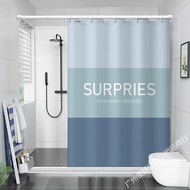 Bathroom waterproof fabric curvature set without punching bathroom magnetic partition show water blocking strip