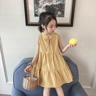 Bow-knot Dress for Kids Girl Sale Gown 3-12y Teens Summer Sleeveless Cotton Clothing Princess Lace S