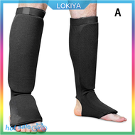 LOKIYA Cotton Boxing Shin Guards MMA Instep Ankle Protector Foot Protection TKD Kickboxing Pad Muaythai Training Leg Support Protectors